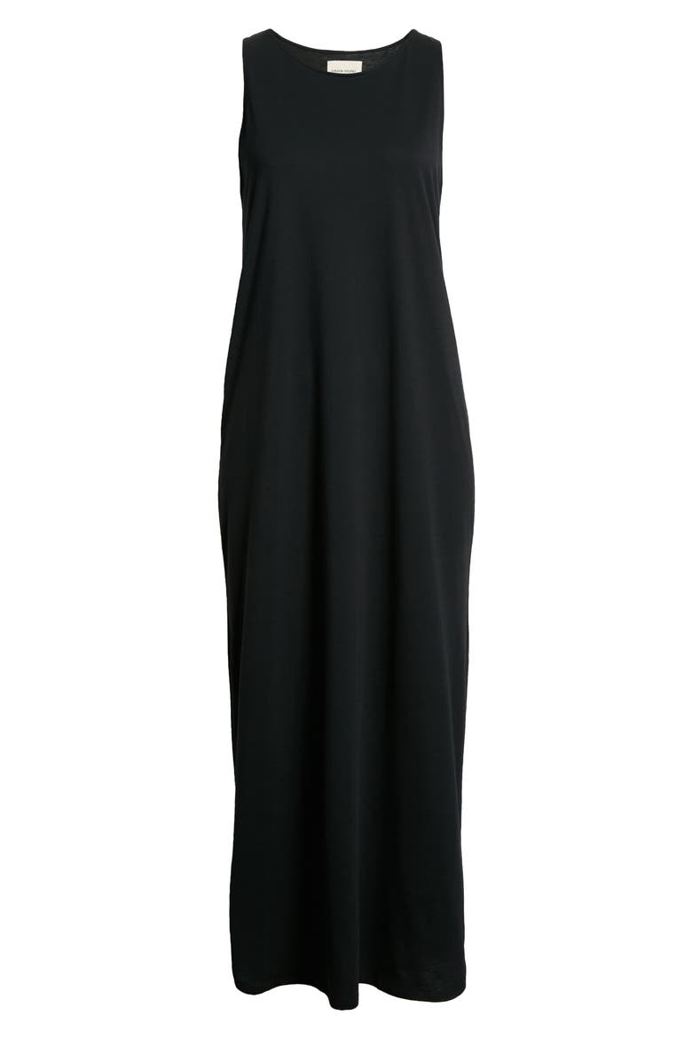 Loulou Studio Sleeveless Cotton Dress, Alternate, color, BLACK