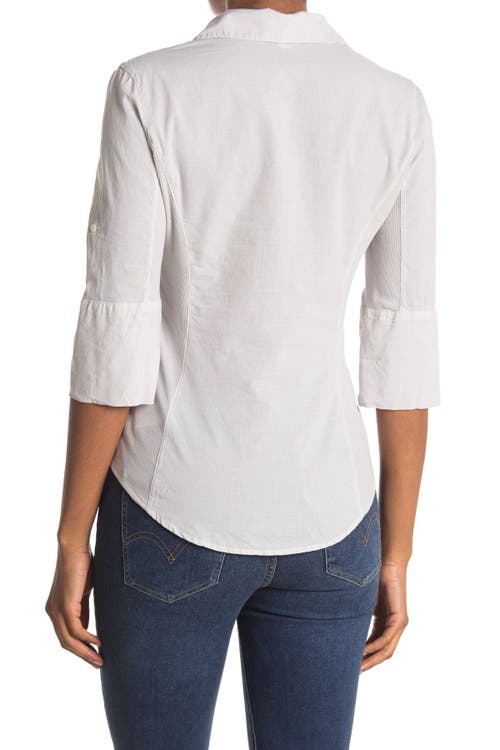 James Perse Three-quarter Sleeve Button-up Shirt In Multi
