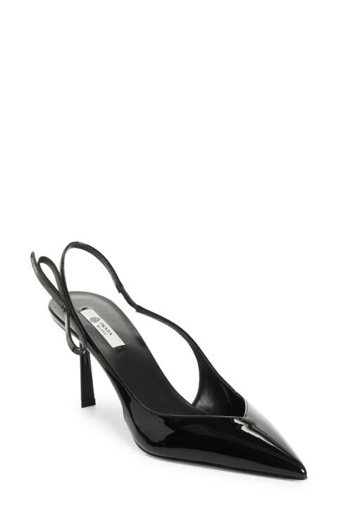 Bow Ponted Toe Slingback Pump (Women)