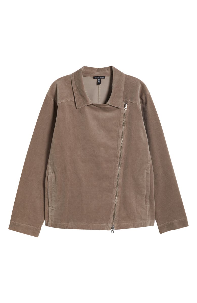 Eileen Fisher Stretch Cotton Corduroy Jacket, Alternate, color, Taupe