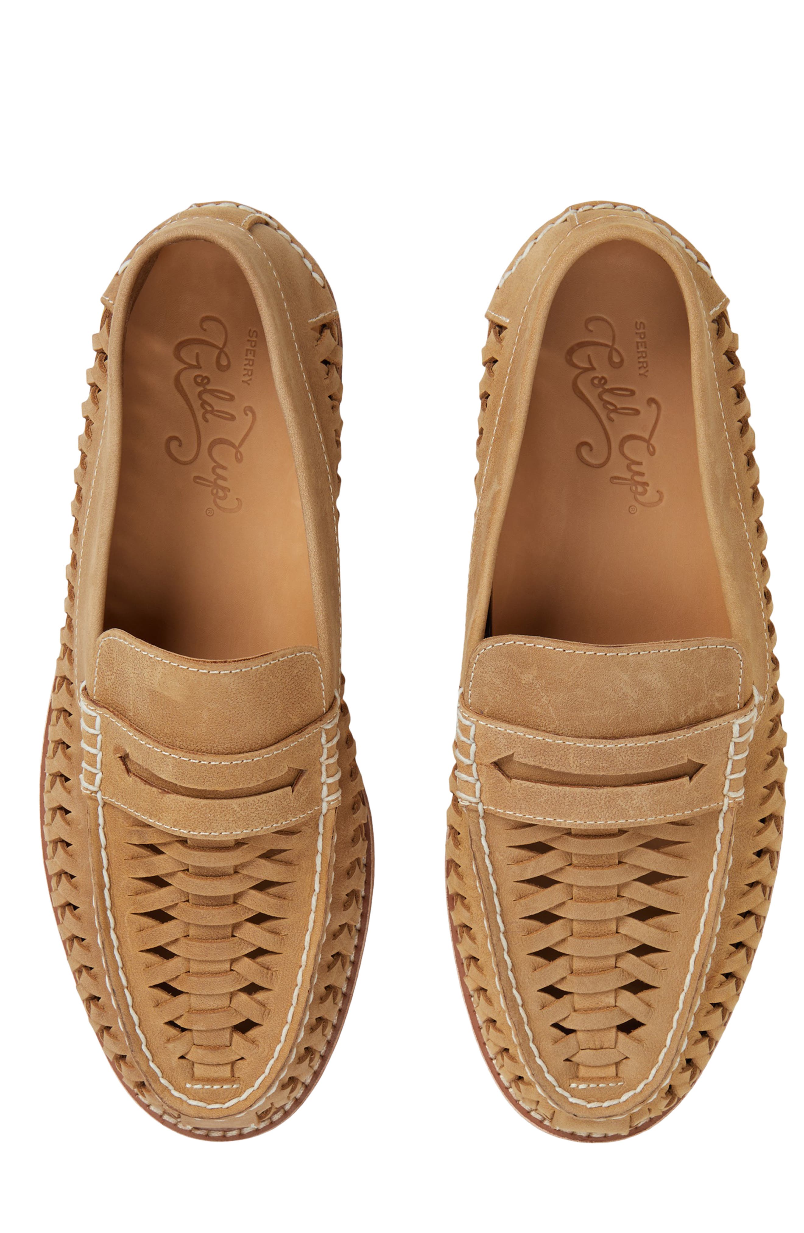 Gold Cup™ Woven Penny Loafer, Alternate, color, TAN