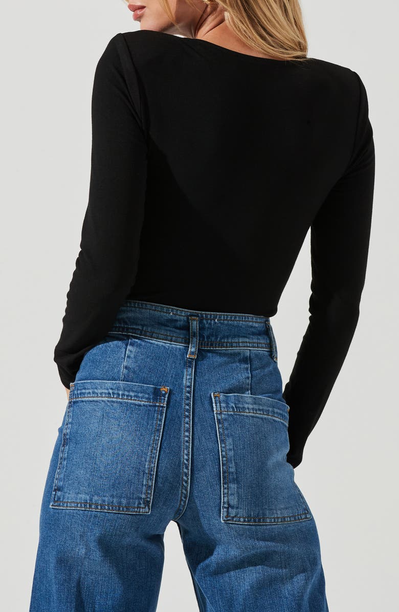 ASTR the Label Cinched Cutout V-Neck Bodysuit, Alternate, color, 