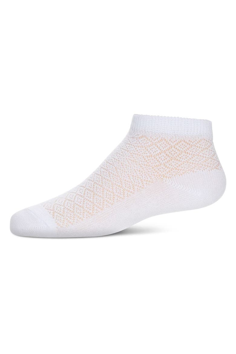 Diamond Sheer Anklet Socks, Main, color, White