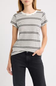 rag & bone The Slub Stripe Cotton T-Shirt
