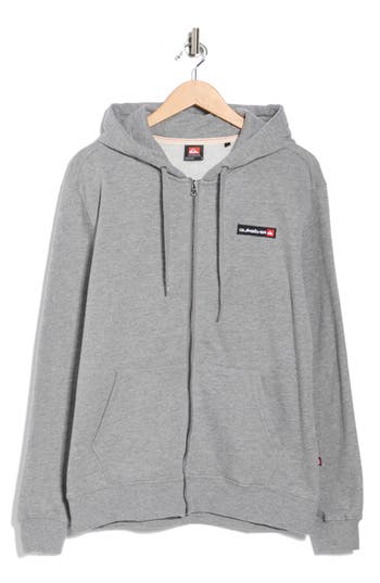 Quiksilver Red Box Fleece Full Zip Hoodie In Gray