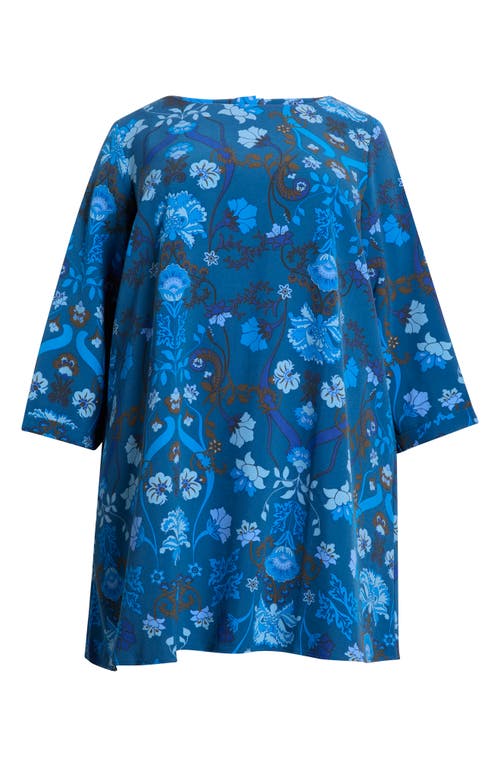 Sugarlips Palmate Floral Shift Minidress In Brown