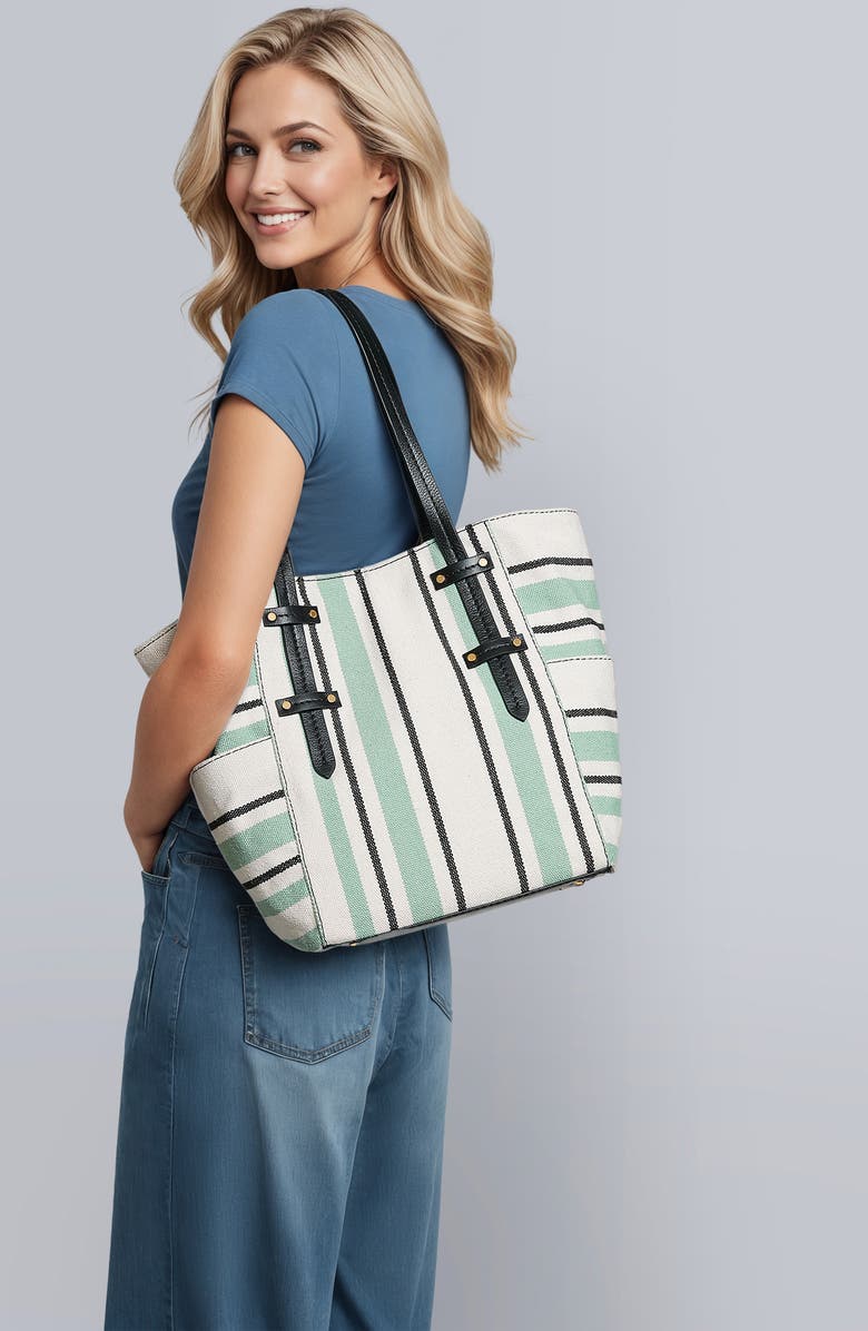 AIMEE Sullivan Tote, Alternate, color, Green Textile