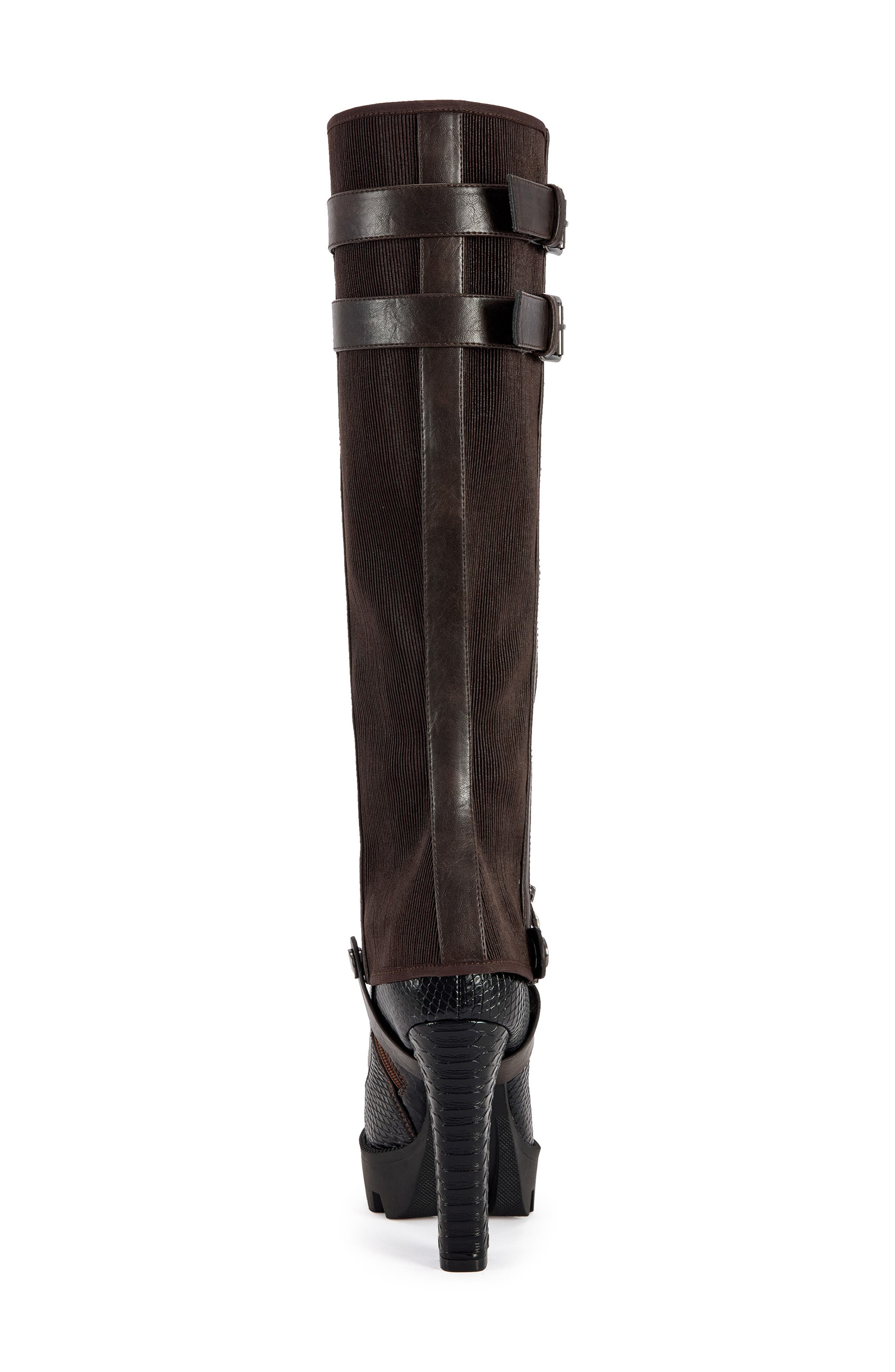 Cinder Faux Leather Knee High Boot, Alternate, color, ESPRESSO