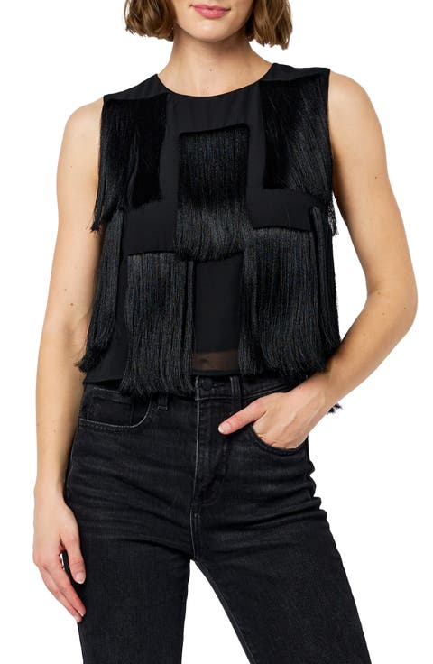 Zinnia Fringe Sleeveless Top