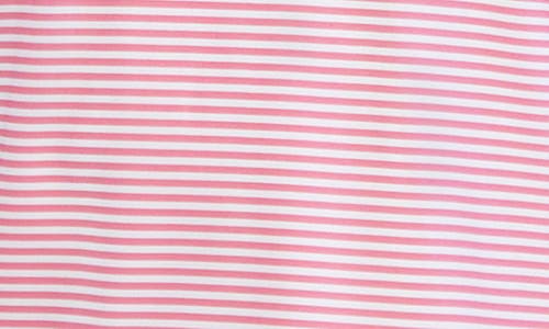 Ben Sherman Stripe Tech Jersey Polo In Pink