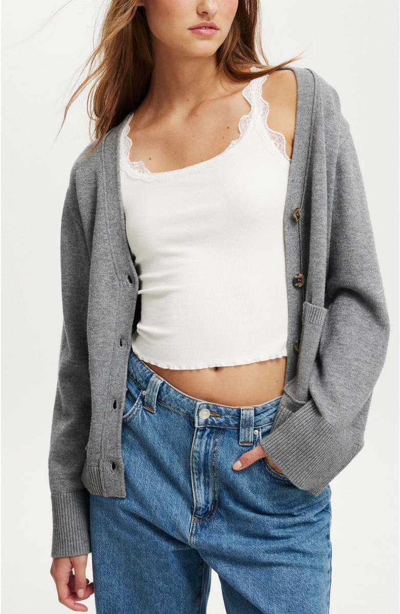 Cotton On Women's Lux V Neck Pocket Cardigan, Main, color,