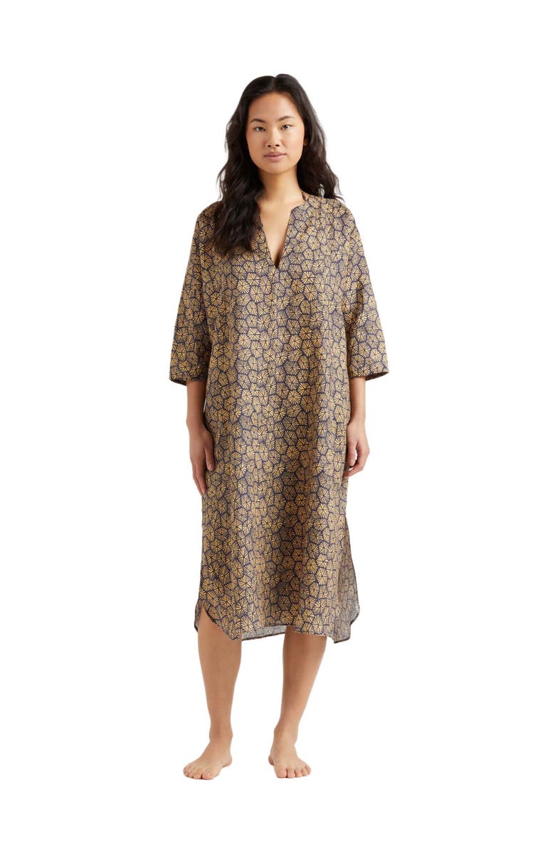 Vilebrequin Women's Carapaces Printed Linen Kaftan Cover-Up, Main, color, Bleu Marine