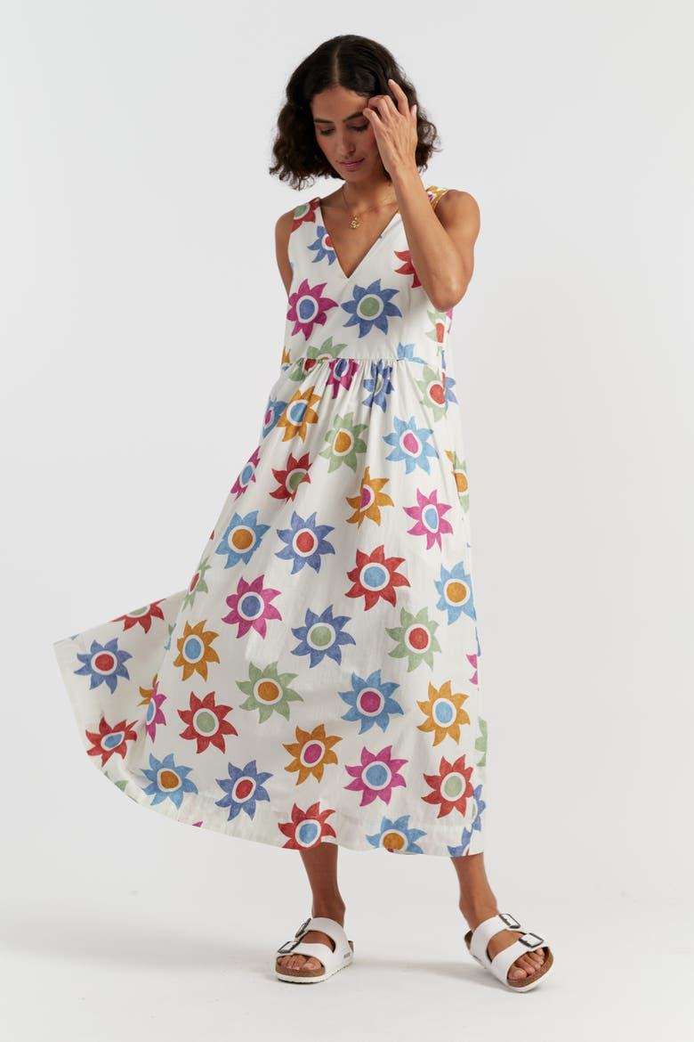 Cotton Sol Summer Dress, Alternate, color, Cream