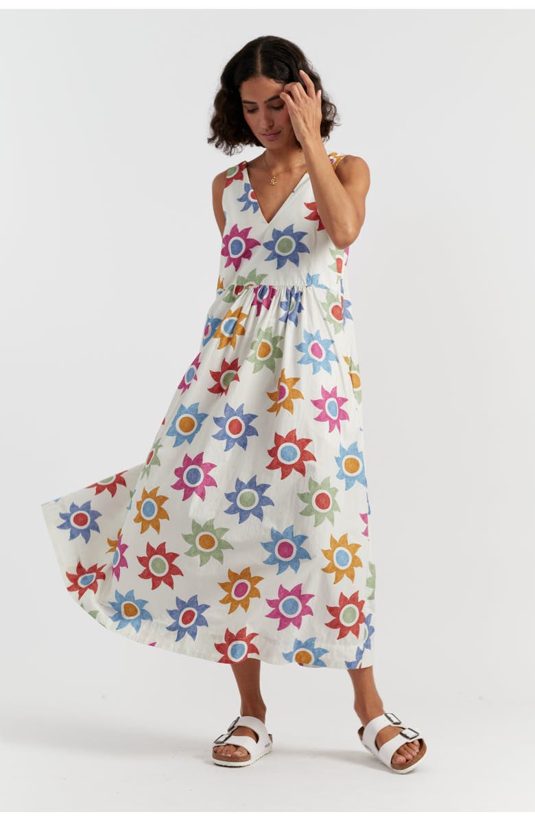 Chinti & Parker Cotton Sol Summer Dress, Alternate, color, Cream