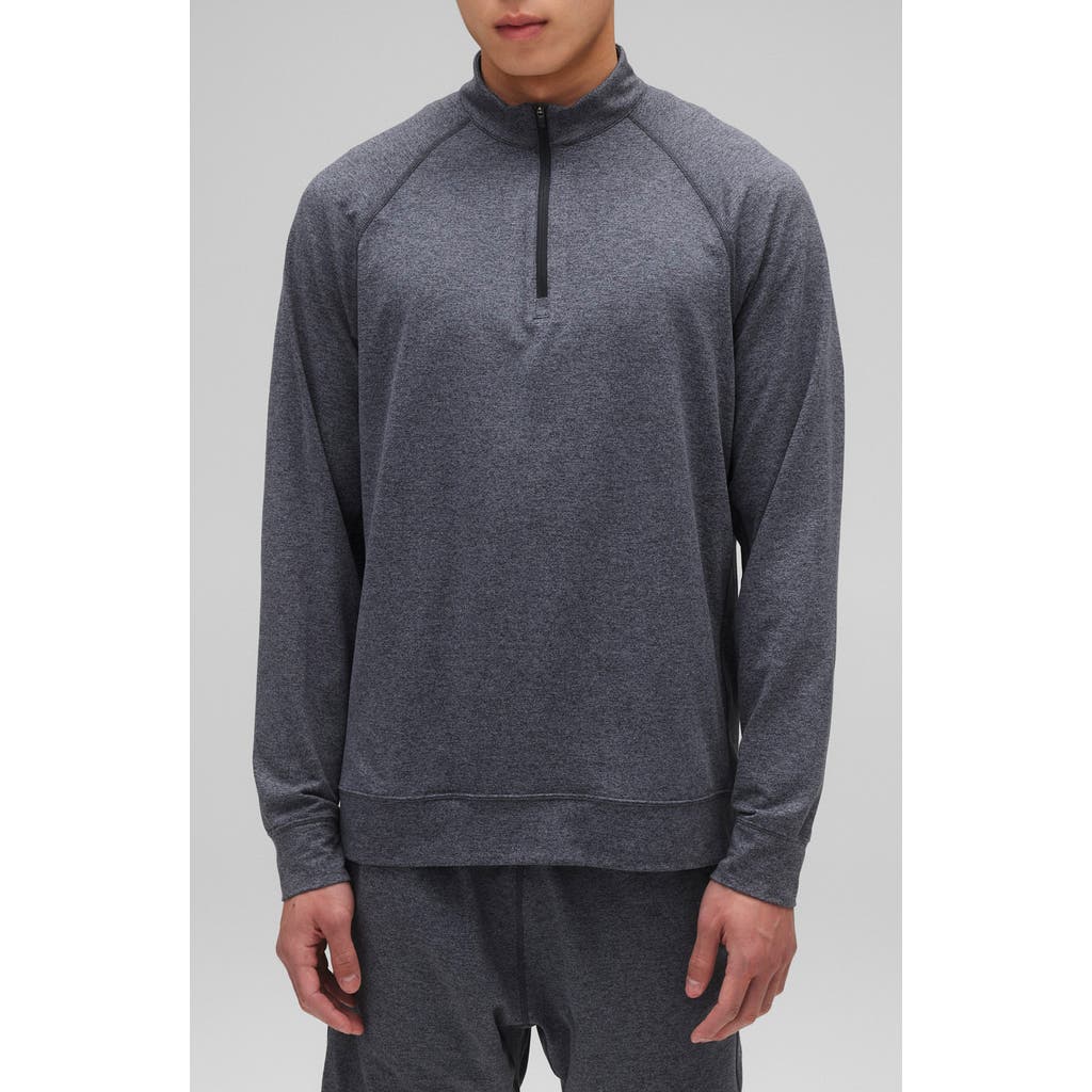 Reigning Champ Recovery Brushed Jersey Quarter Zip Pullover In Gray
