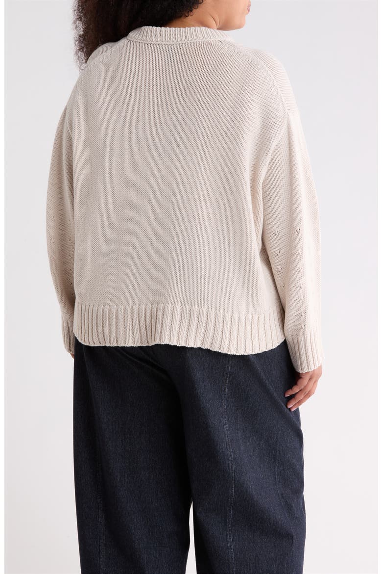 Crewneck Organic Cotton Sweater, Alternate, color, PLASTER