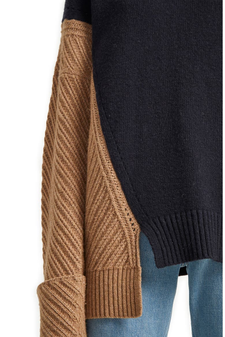 Viola Turtleneck Sweater, Alternate, color, CAMEL/UTILITY BLUE/MID GREY