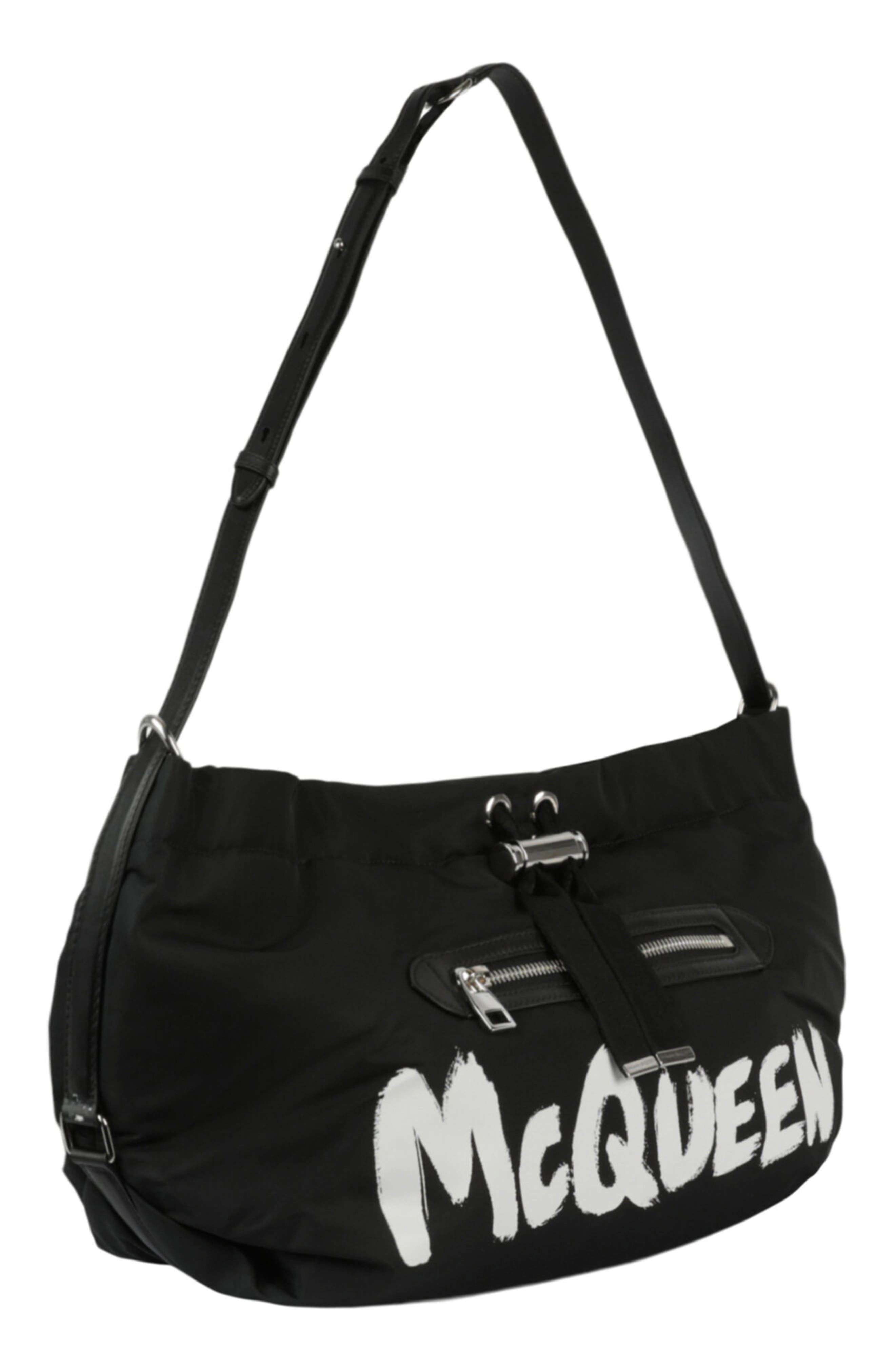 Alexander McQueen Puma The Bundle Medium Shoulder Bag, Alternate, color, Black White