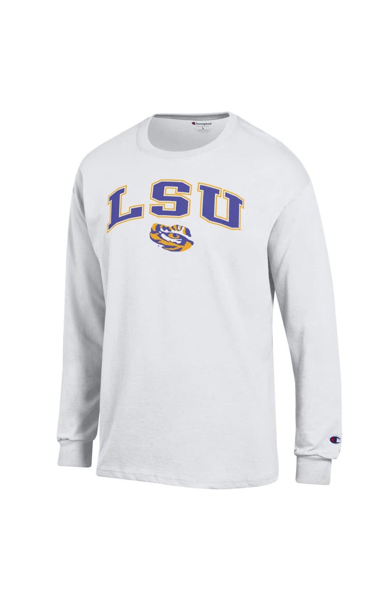 Champion Men's Champion White LSU Tigers Arch Over Logo Long Sleeve T-Shirt, Alternate, color, White