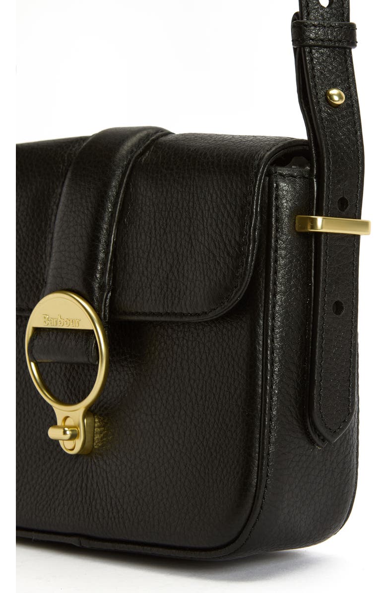 Barbour Mini Rosa Leather Crossbody Bag, Alternate, color, Black