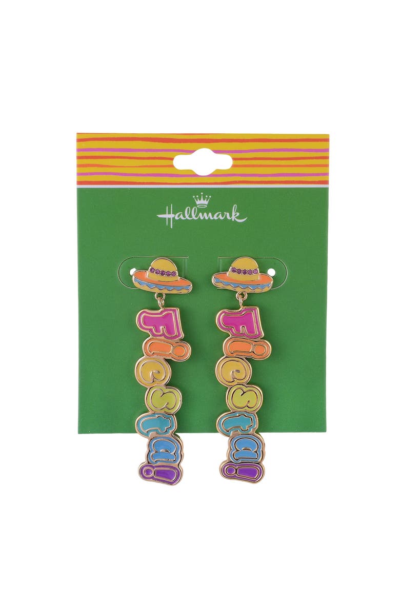 Hallmark Enamel Fiesta Linear Drop Earrings, Alternate, color, Multicolored