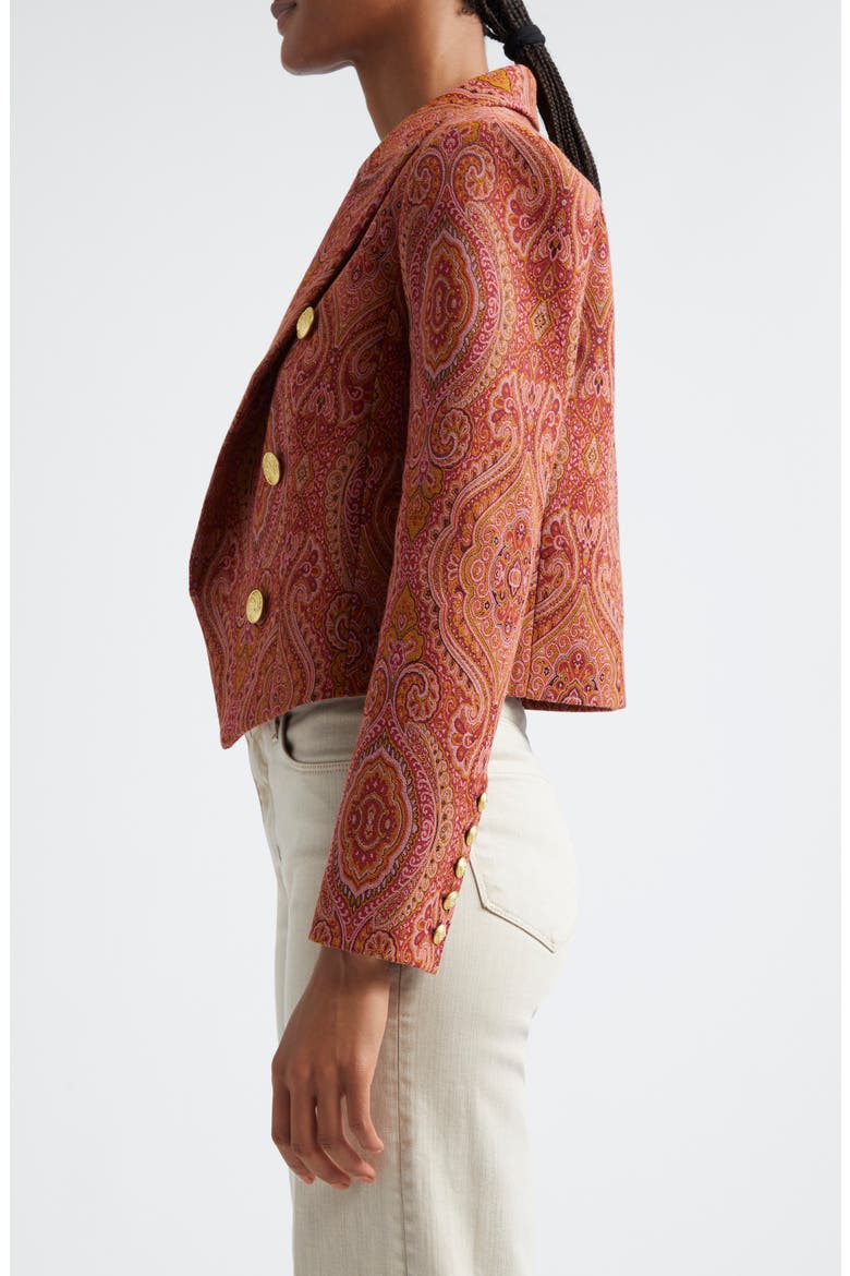 Lila Paisley Boxy Blazer, Alternate, color, BURNT ORANGE UMBER PAISLEY