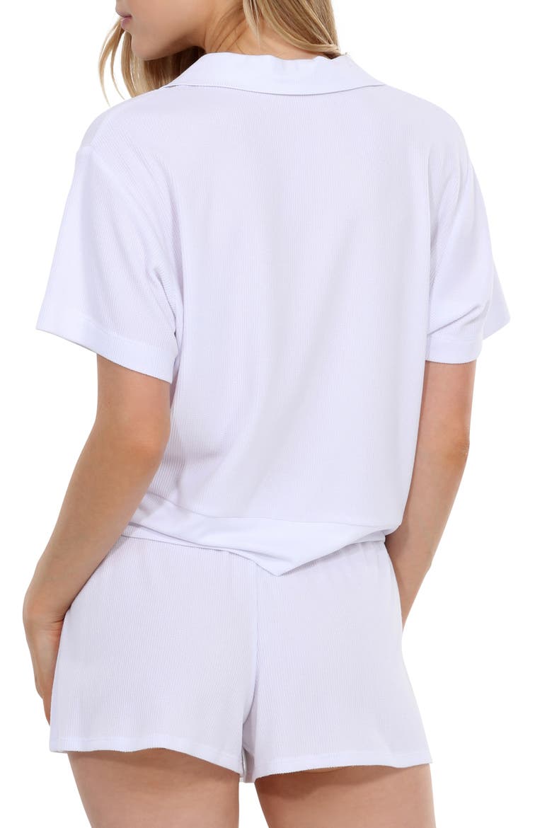 Coffee Club Waffle Knit Short Pajamas, Alternate, color, WHITE