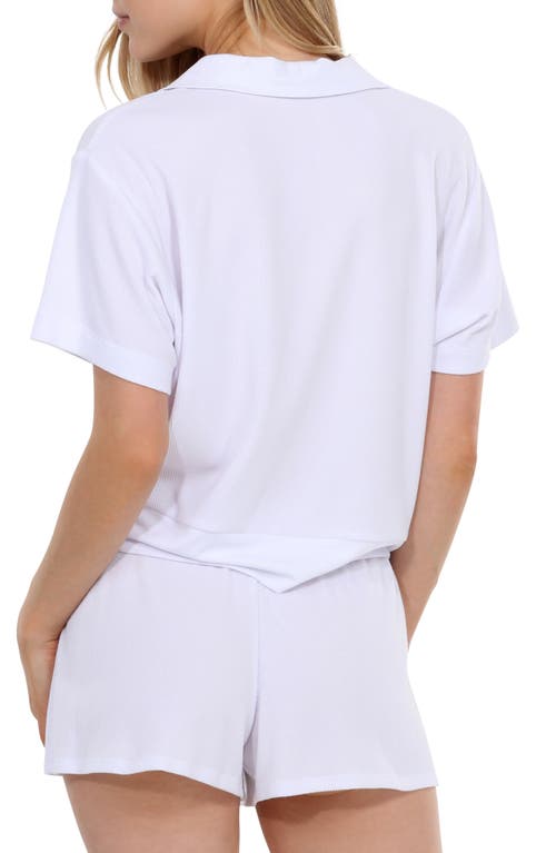 Honeydew Coffee Club Waffle Knit Short Pajamas In White
