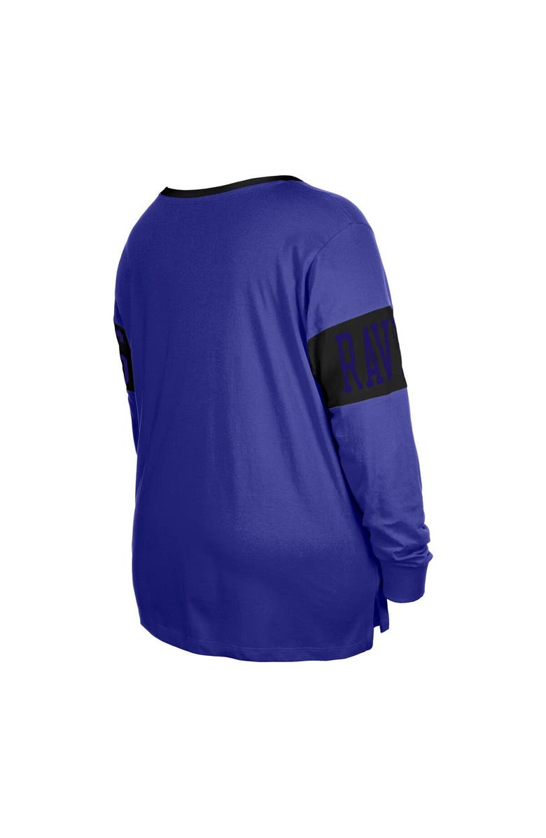 New Era Women's New Era  Purple Baltimore Ravens Plus Size Lace-Up Notch Neck Long Sleeve T-Shirt, Alternate, color, 