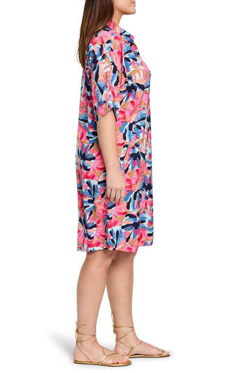 Nic + Zoe Nic+zoe Firework Foliage Devo Shift Dress In Blue Multi