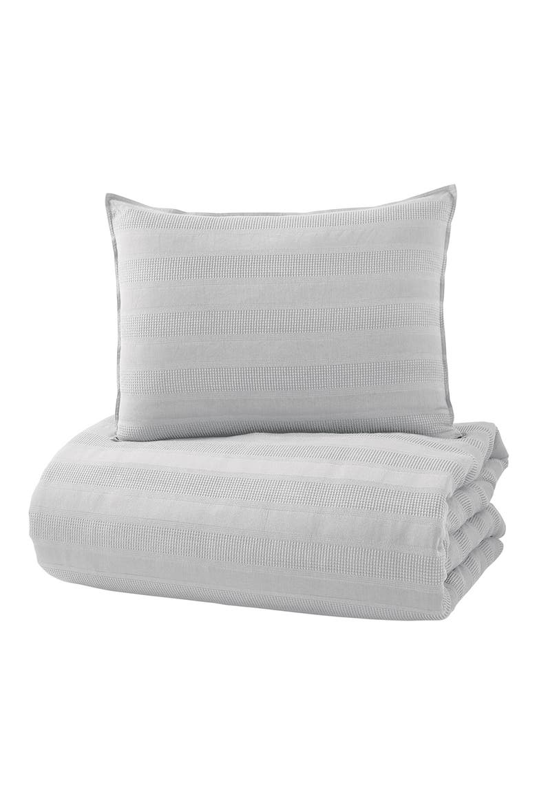 Avenue Stripe Cotton Comforter & Sham Set, Main, color, GREY
