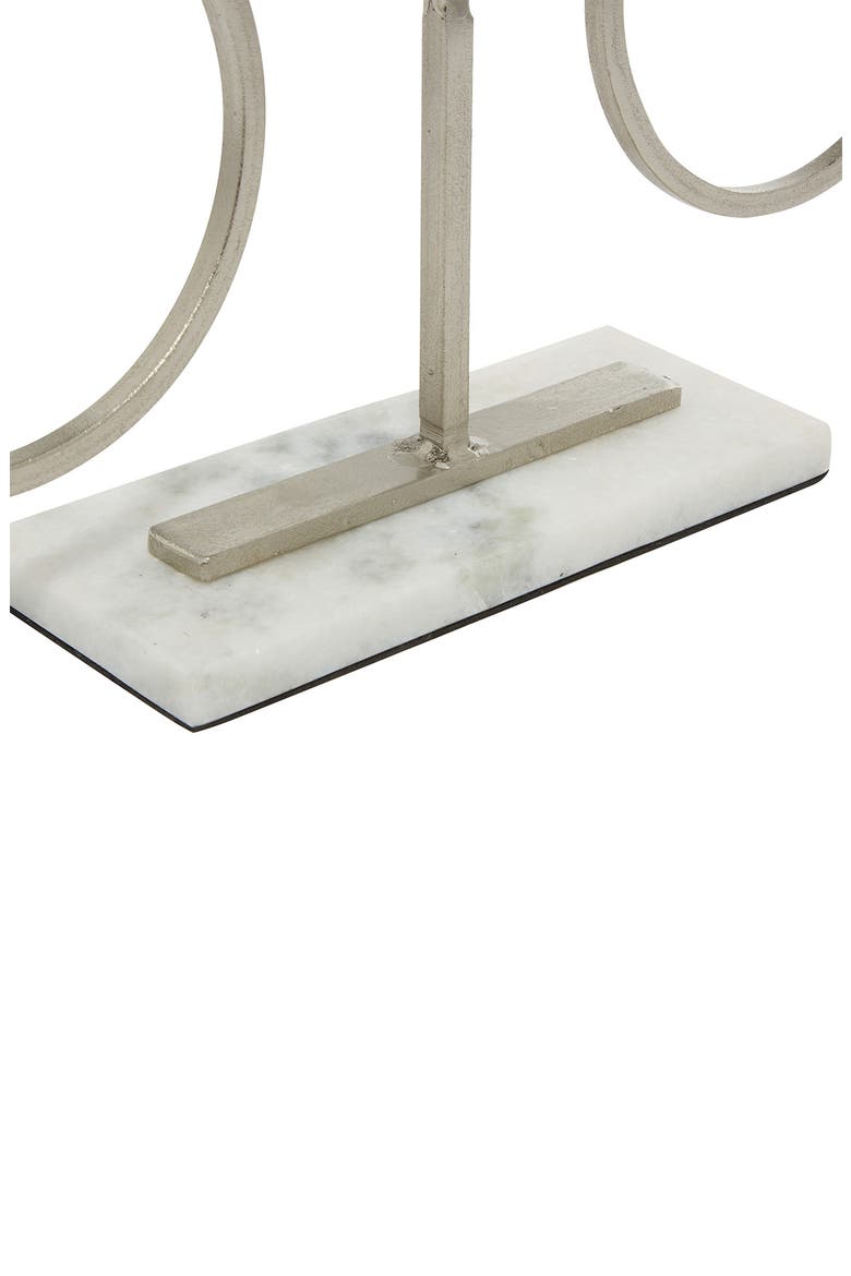 Silvertone Metal Bike Sculpture with Marble Base, Alternate, color, SILVER