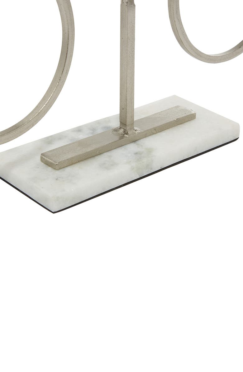 VIVIAN LUNE HOME Silvertone Metal Bike Sculpture with Marble Base, Alternate, color, Silver