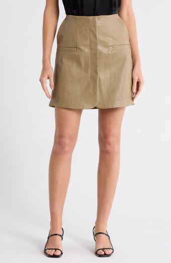 DKNY Faux Leather Skirt