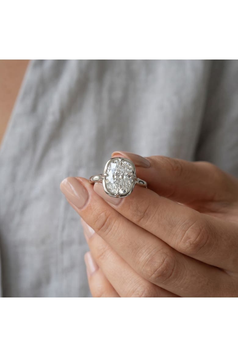 Certified 3Ct Sylva Elongated Cushion Diamond Engagement Ring 14k Gold Lab Grown, Alternate, color, 14k White Gold