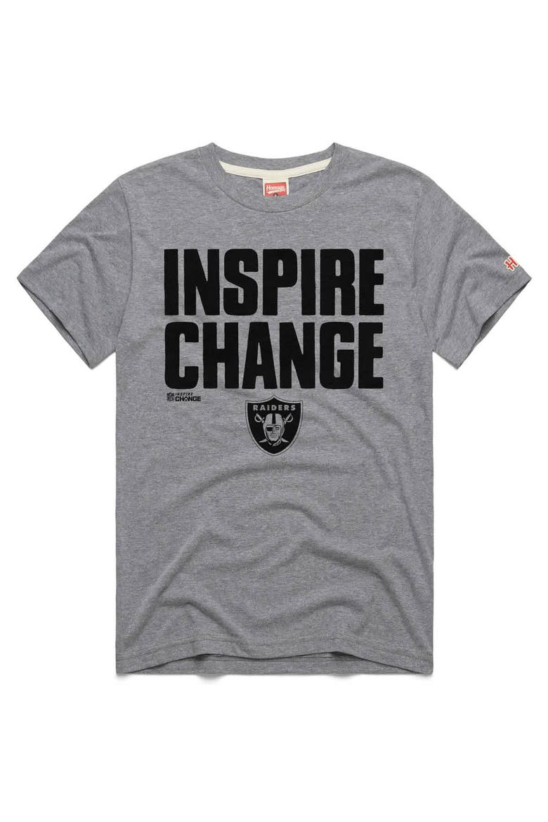 Unisex Homage Gray Las Vegas Raiders 2024 Inspire Change Tri-Blend T-Shirt, Main, color, Gray