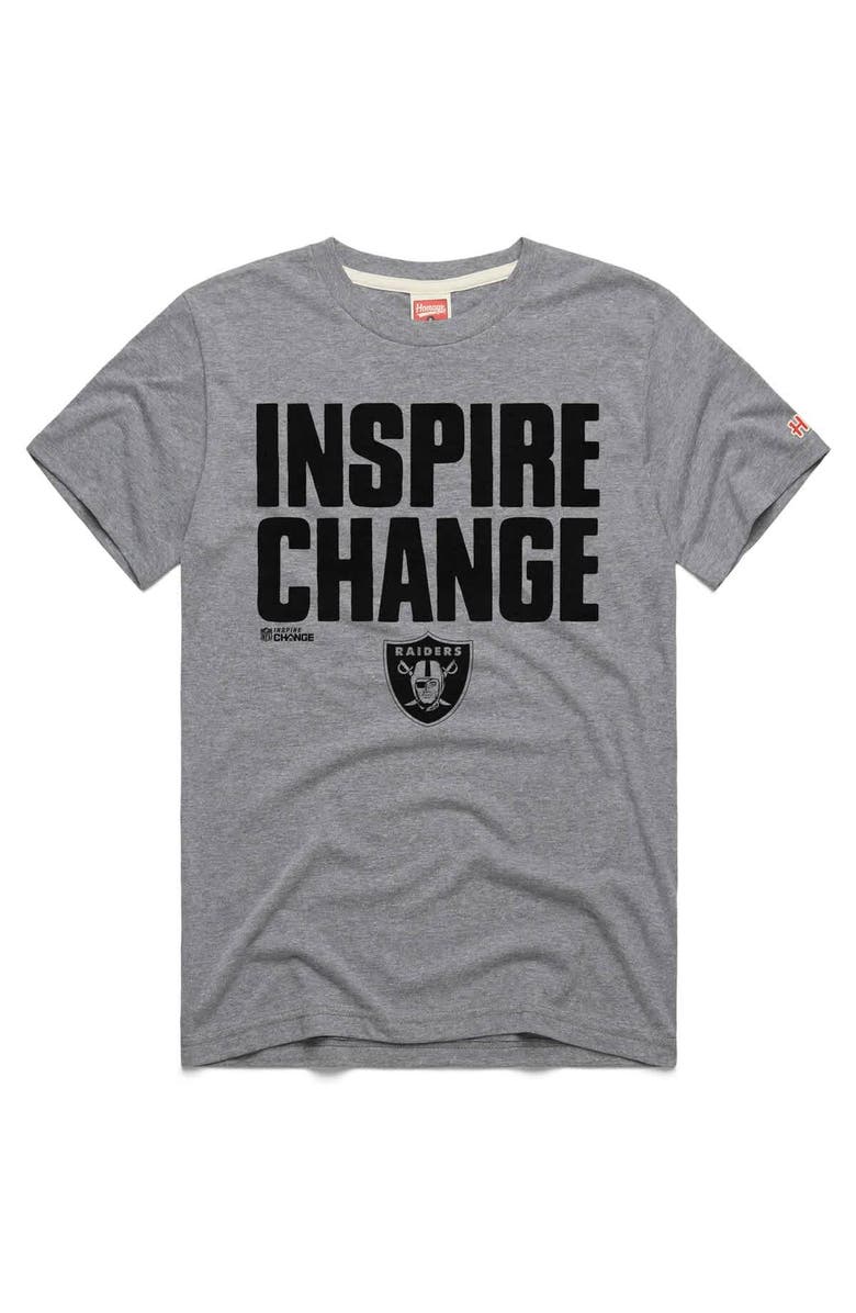Homage Unisex Homage Gray Las Vegas Raiders 2024 Inspire Change Tri-Blend T-Shirt, Main, color, Gray