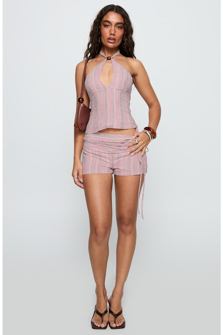 Electric Night Strappy Halter Top, Alternate, color, PINK STRIPE