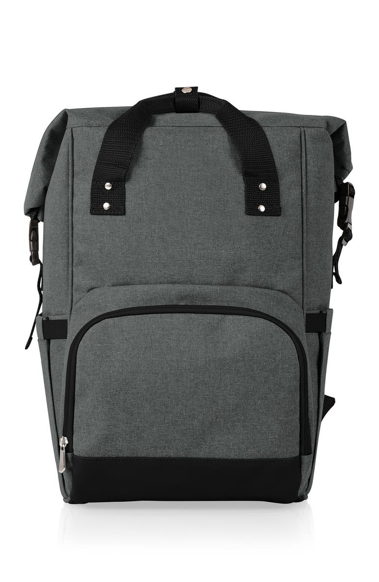 Picnic Time On The Go Roll-Top Cooler Backpack, Main, color, Heathered Gray