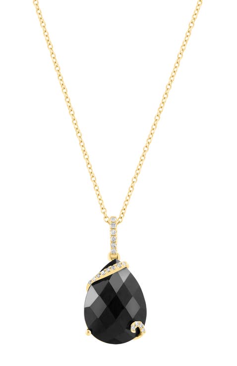 14K Yellow Gold Noir Elegance Onyx Pendant