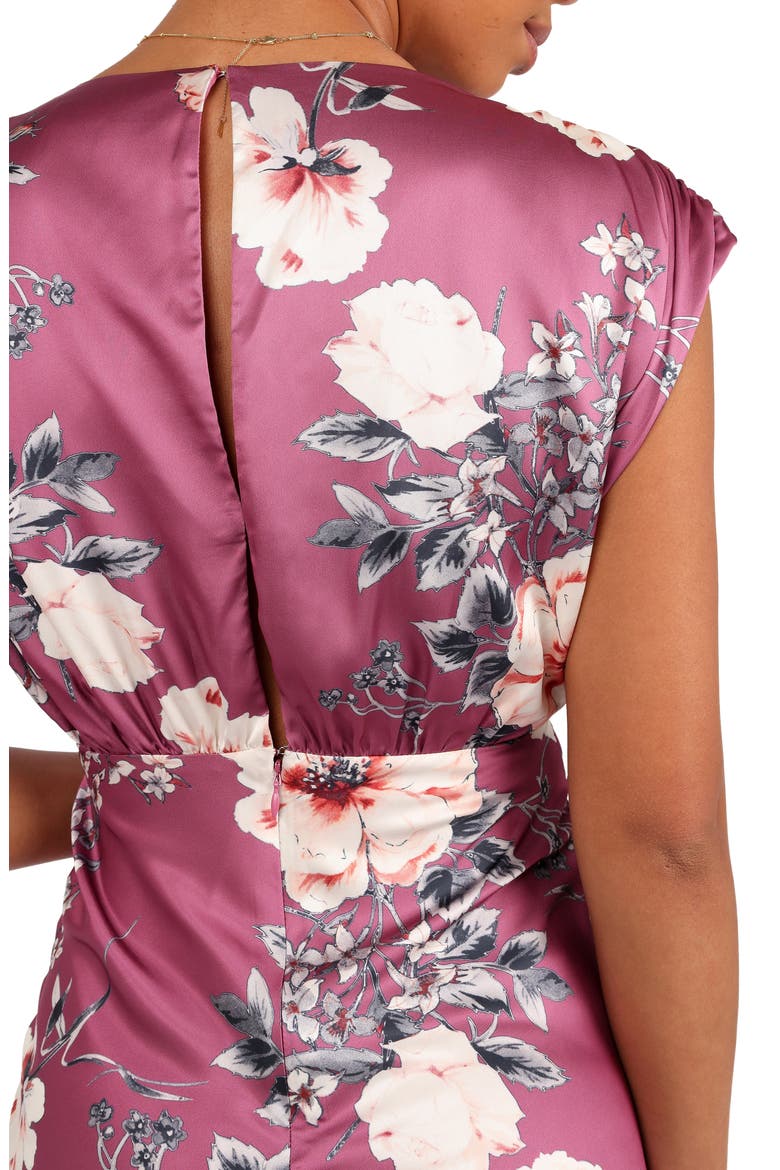 Amarlee Floral Satin Maxi Dress, Alternate, color, DARK ROSE FLORAL