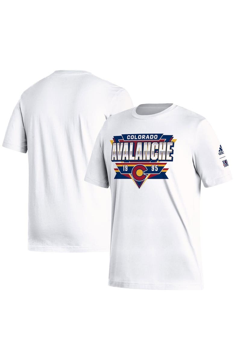 adidas Men's adidas White Colorado Avalanche Reverse Retro 2.0 Fresh Playmaker T-Shirt, Main, color, 