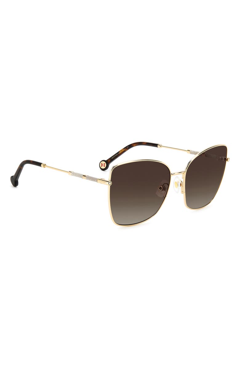 Carolina Herrera 59mm Gradient Butterfly Sunglasses, Alternate, color, Rose Gold