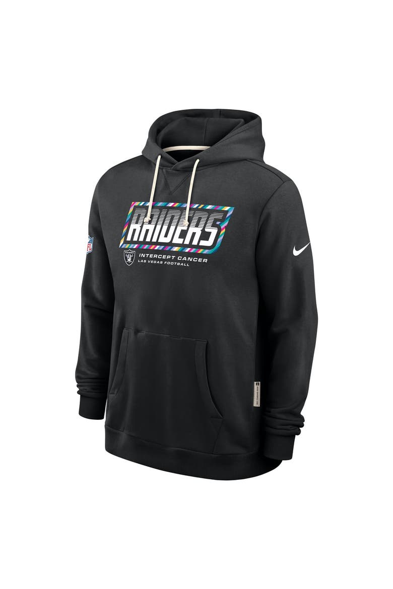 Men's Nike Black Las Vegas Raiders 2026 NFL Crucial Catch Sideline Standard Issue Dri-FIT Pullover Hoodie, Alternate, color, Black