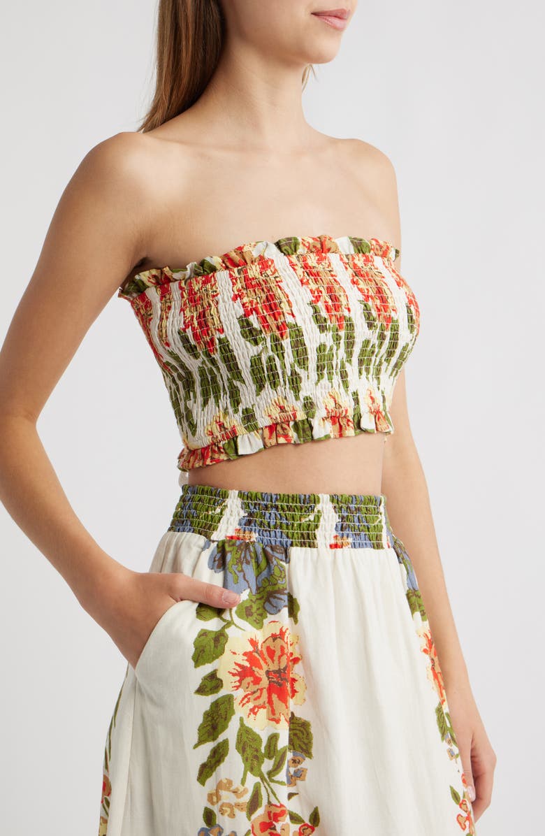 Cleobella Ruby Floral Cotton & Linen Top & Midi Skirt Set, Alternate, color,