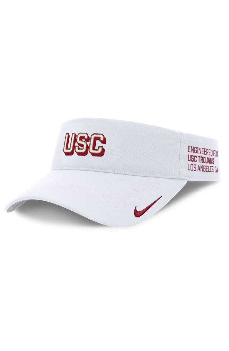 Nike Men's Nike White USC Trojans 2025 On-Field Gameday Performance Ace Adjustable Visor, Main, color, White