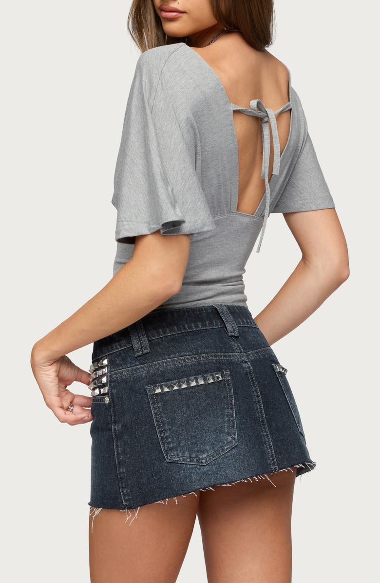 EDIKTED Betee Flutter Sleeve Plunge Neck Top, Alternate, color,