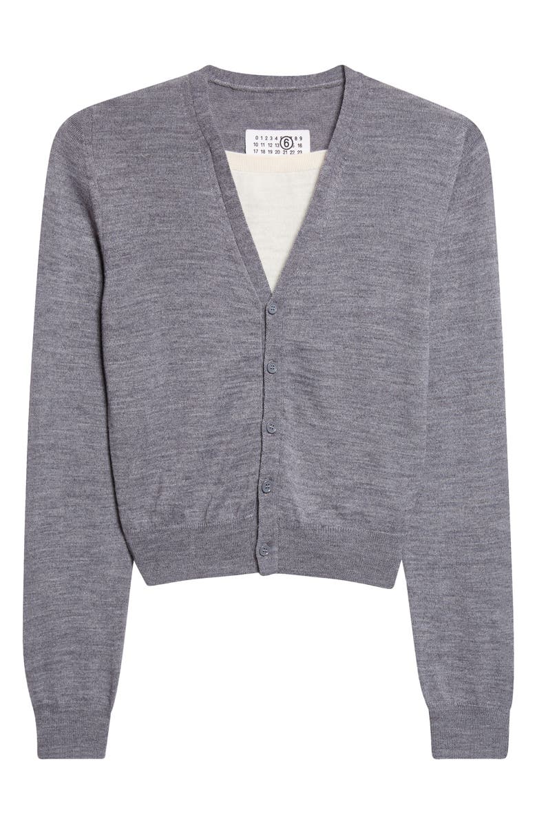 MM6 Maison Margiela Wool Blend Cardigan, Main, color, Grey Melange
