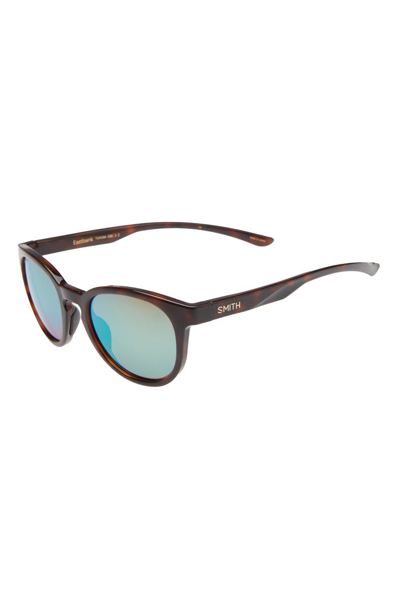 Smith Eastbank 52mm ChromaPop<sup>™</sup> Polarized Round Sunglasses, Alternate, color, Tortoise/Polarized Opal Mirror