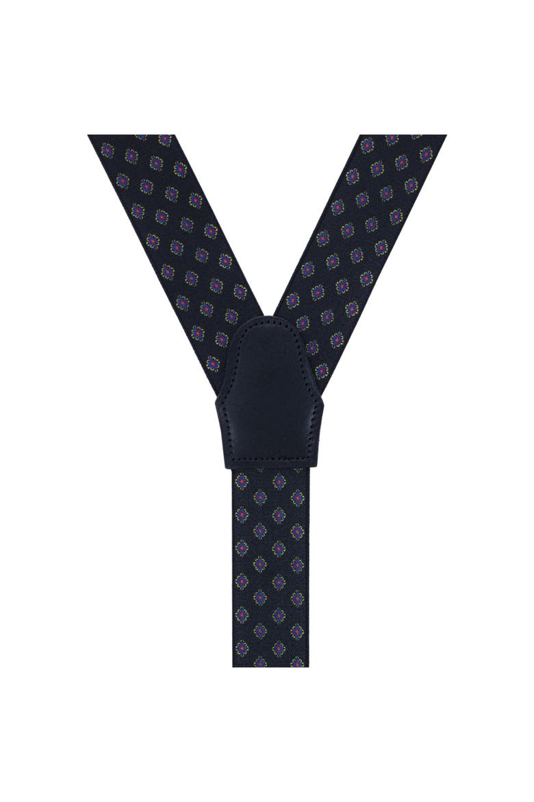 Luxe Diamond Elastic Button End Suspenders, Alternate, color, Black